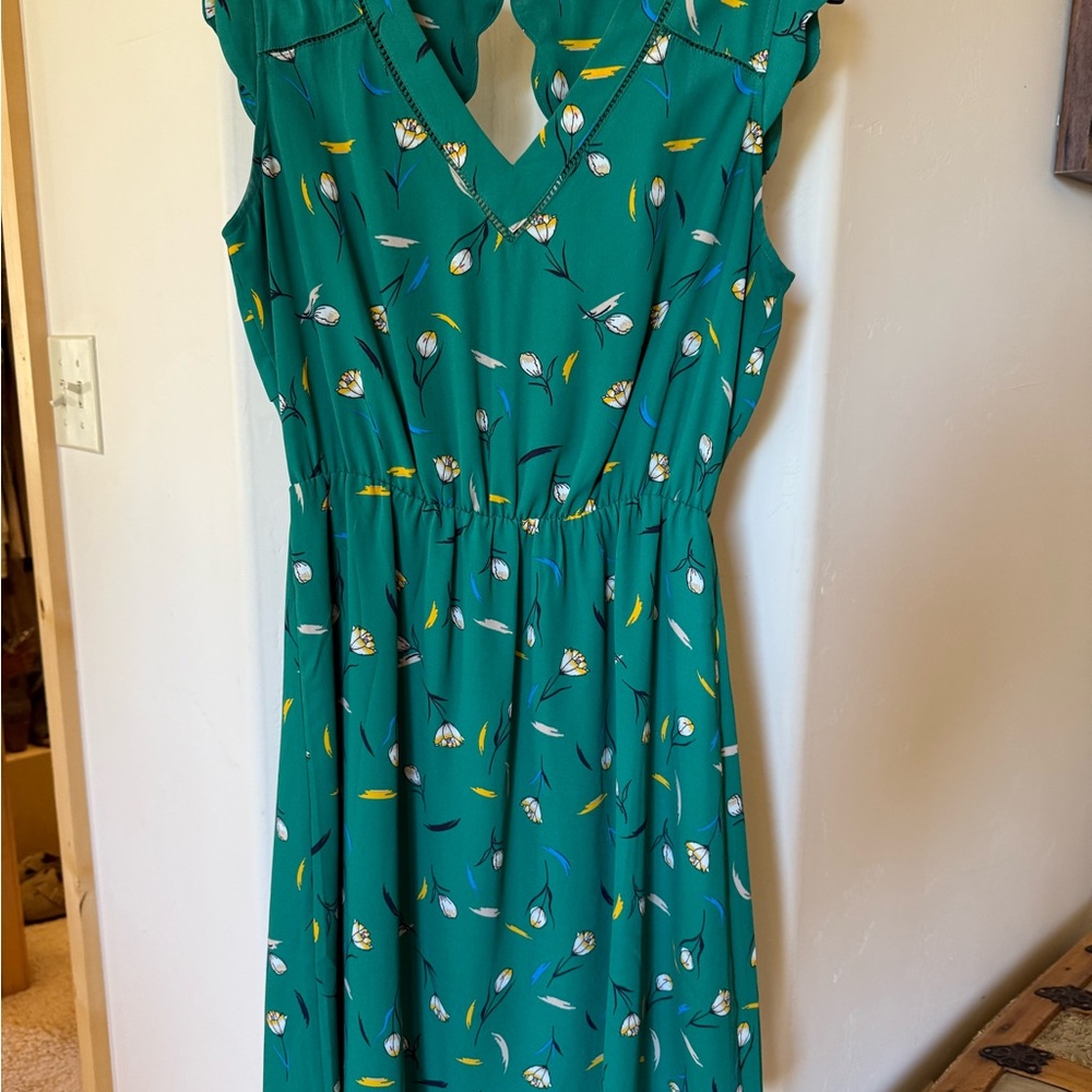41 Hawthorn Green Ruffled Wrap Midi Dress